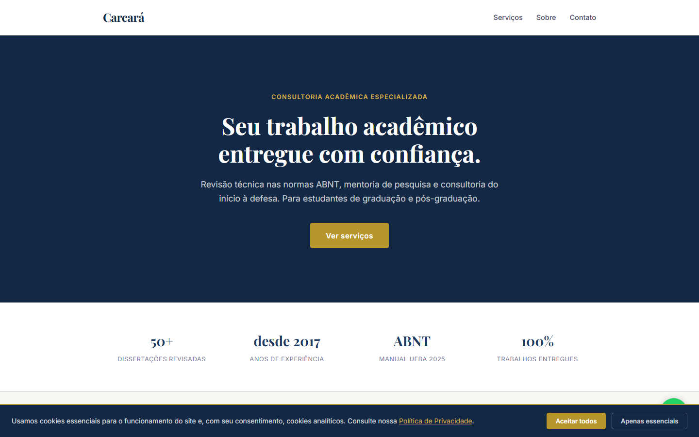 Site do Carcará — consultoria acadêmica em normas ABNT
